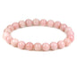Keleny Gem Semi Precious Gemstones 8mm Natural Quartzite Stone Round Beads Rock Crystal Jasper Stretch Bracelet 7 Inch Unisex - color: 8mm Pink Opal
