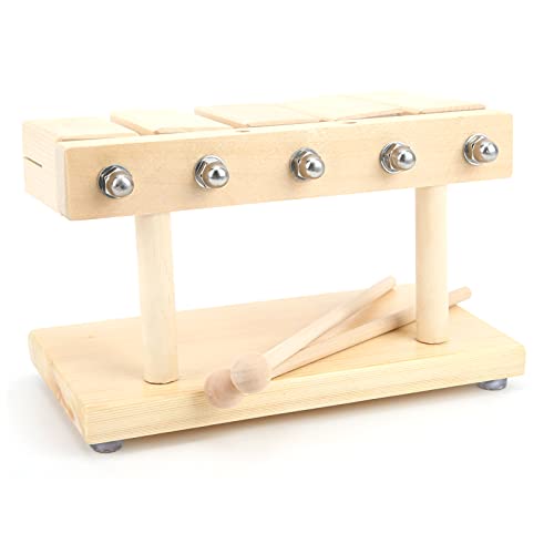 Qiilu Percussion Rhythm Blocks for Kids - Wooden Percussion Block 5 Tones Maple Rhythm Blocks with Hammer for National Opera Music - Wood Musical Instrument