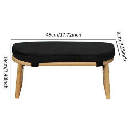 Meditation Bench Prayer Bench Removable Ergonomic Foldable Bamboo Kneeling Stool Stool for Office Bedroom Tea Ceremony(Black)