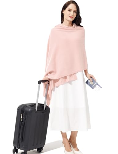 Soft Cashmere Blend Wrap Chic Scarf Stole for Women Wayfarer Travel Extra Large 87"x28" - color: Powder Puff Pink