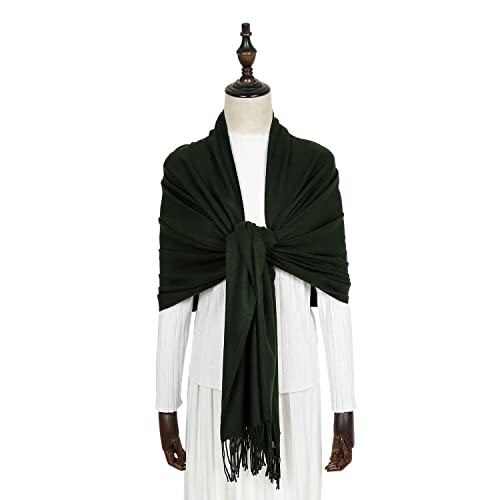 RIIQIICHY Women's Scarf Pashmina Shawls and Wraps for Evening Dress Bridesmaid Wedding Bridal Winter Warm Long Large Scarves - color: Army Green