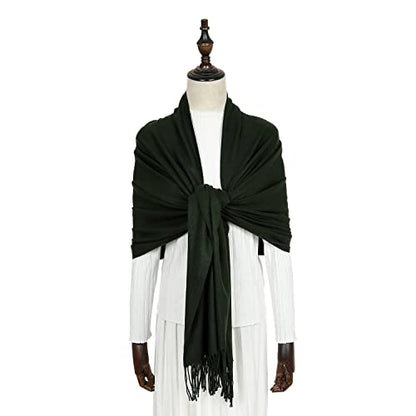RIIQIICHY Women's Scarf Pashmina Shawls and Wraps for Evening Dress Bridesmaid Wedding Bridal Winter Warm Long Large Scarves - color: Army Green