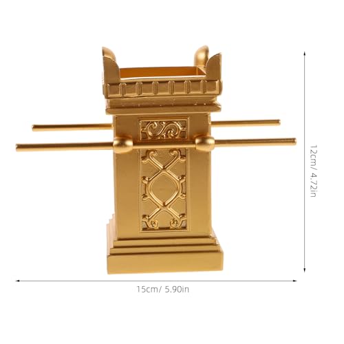 VOSAREA Religious Festival Tabletop Decoration: Golden Miniature Altar - Wealth Blessing Table Centerpiece - Fengshui Housewarming Decor - size: 15.00X12.00X6.40CM