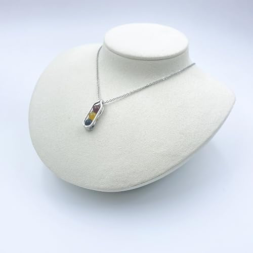 Natural Crystal Necklace Gift for New Beginnings, Crystals and Healing Stones Necklace for Anxiety Relief, Encourage Gift For Women, Mum, Natural Genuine Gemstone, Cheer Up - color: Silver, style: Positive Vibes