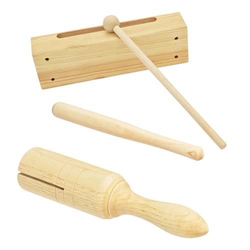 Percussion Instrument Set, 5 Wooden Block Pieces For Kids