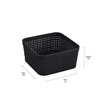Simplify 10 Piece Organizing Set | Multiple Size Bins | Multipurpose | Office | Desk | Dorm | Bathroom | Storage Basket | Small Items | Accessories | Black - size: 10 Piece