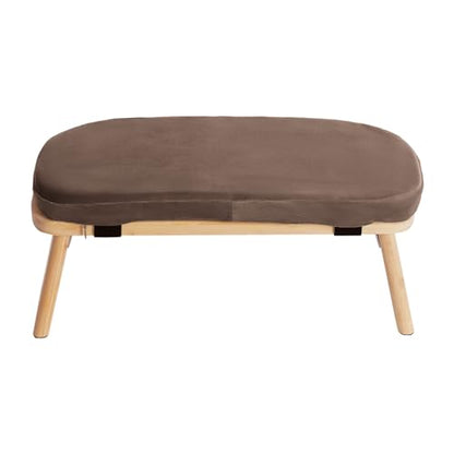 Bamboo Meditation Bench,Portable Bamboo Meditation Stool with Meditation Cushion, Foldable & 5°Ergonomic Tilt Kneeling Meditation Yoga Stool-396.83lbs Max. Load Capacity (Brown)