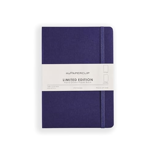 myPAPERCLIP Limited Edition A5 Plain Notebook | 192 Pages, 100 GSM, Soft Cover, A5 (5.83 × 8.27 in) | Flat Lay | Bookmark & Elastic Closure | Aubergine - color: Aubergine, style: Plain