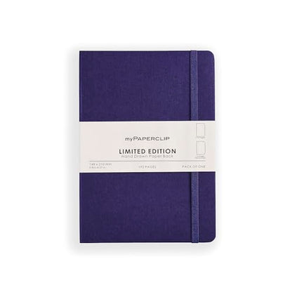 myPAPERCLIP Limited Edition A5 Plain Notebook | 192 Pages, 100 GSM, Soft Cover, A5 (5.83 × 8.27 in) | Flat Lay | Bookmark & Elastic Closure | Aubergine - color: Aubergine, style: Plain