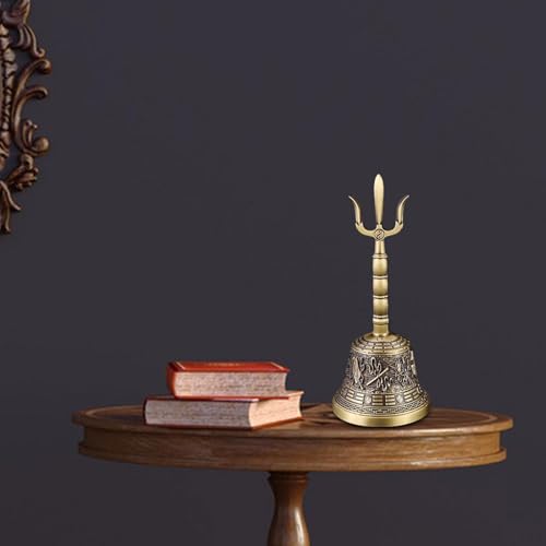 Meditation Bell Handbell Loud Copper Taoist Ritual Polished Instrument Buddhist Bell Prayer Bell Pray Sing Bowl Hand Bell