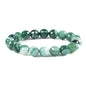 Justinstones Gemstone Crystals Chakra Beads Bracelet Crystal Healing 10mm Round Stretchable Bracelet for Her Gift - color: Faceted Dyed Green Banded Agate