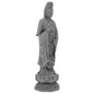 Uonlytech Avalokitesvara Buddha Statue Figurine Desktop Grey Stone Sculpture for Home Office Zen Garden Decoration Meditating Avalokitesvara Sculpture