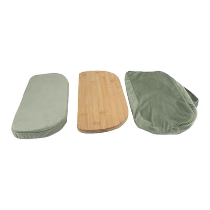 Meditation Bench, Folding Kneeling Meditation Stool, Removable Cushion Stool with Magnetic Locking Hinges, Ideal for Indoor & Outdoor Yoga & Prayer (Green) - color: Green