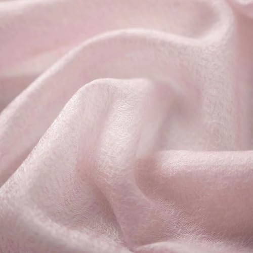 Luxury Cashmere Pashmina Style Shawl - Silk & Wool Blend Scarf, Lightweight Skin-Friendly Wrap - color: Gingham. - Pink