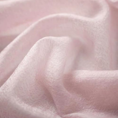 Luxury Cashmere Pashmina Style Shawl - Silk & Wool Blend Scarf, Lightweight Skin-Friendly Wrap - color: Gingham. - Pink