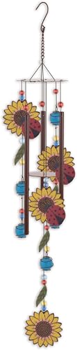 Sunset Vista Designs Ladybug and Sunflower Chime, 28-inch Height
