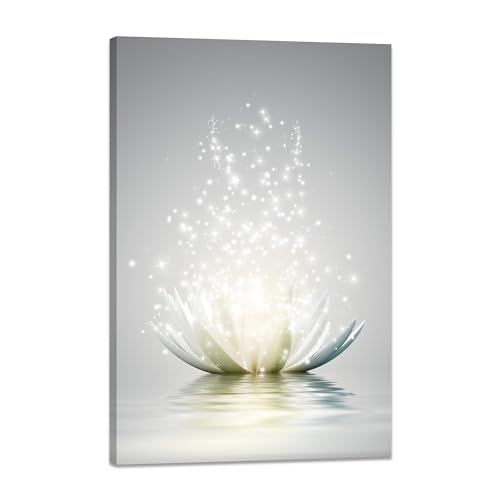Canvas Prints Art Lotus Floral Pictures Wall Art for Zen Office Decor Meditation Poster Modern Artwork Painting Framed Ready to Hang(12x16inch) - color: Lotus 03, size: 12"L x 16"W