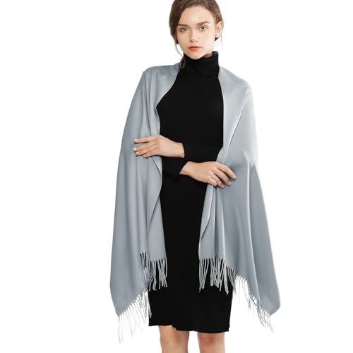 RIIQIICHY Women's Scarf Pashmina Shawls and Wraps for Evening Dress Bridesmaid Wedding Bridal Winter Warm Long Large Scarves - color: Dull Blue