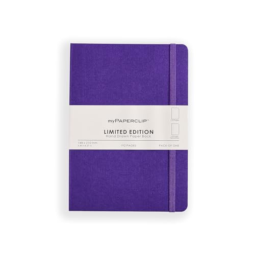 myPAPERCLIP Limited Edition A5 Plain Notebook | 192 Pages, 100 GSM, Soft Cover, A5 (5.83 × 8.27 in) | Flat Lay | Bookmark & Elastic Closure | Amethyst - color: Amethyst, style: Plain