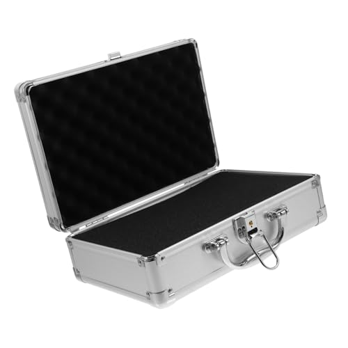 TEHAUX Aluminum Alloy Toolbox Sponge Insert Portable Hard Storage Case for Tools and Equipment Outdoor Carrying for Home and Travel Use