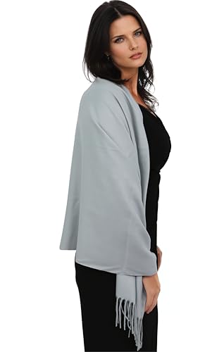 Ocomfly 100% Pashmina Scarf for Women - Premium Womens Scarves - Gift Boxed - Shawls or Wraps - Ultra Soft and Warm - color: Light Grey
