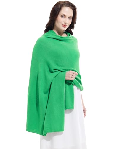 Soft Cashmere Blend Wrap Chic Scarf Stole for Women Wayfarer Travel Extra Large 87"x28" - color: Natural Green