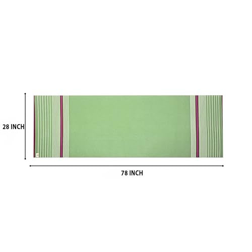 MELLOWBUFF Hand-Woven Cotton Yoga Mat – 100% Natural Cloth Yoga Rug for Hot Yoga, Exercise, Workout, Fitness & Meditation – Absorbent, Washable Yoga Rug, 78 x 28 Inches