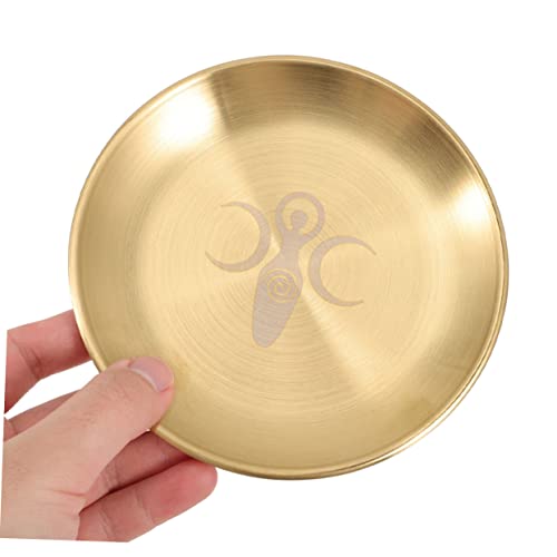 GLEAVI 2pcs Pentacle Altar Candle Holder Tray for Tealight Candles Elegant Decorative Plate for Ceremonies and Home Decor