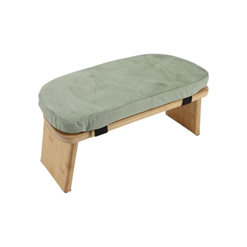 Meditation Bench, Folding Kneeling Meditation Stool, Removable Cushion Stool with Magnetic Locking Hinges, Ideal for Indoor & Outdoor Yoga & Prayer (Green) - color: Green