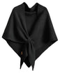 Shawl Wraps For Women,Womens Knitted Knotted Shawls Wool Cashmere Shoulder Top Sweater Shawl Scarf for Fall Winter - color: Black