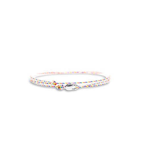 Made by Nami Nautical Rope Bracelet for Men Waterproof & Adjustable Wrap String Bracelets with Snap Hook Gift for Him - color: Retro Silver