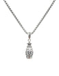 Om Mani Padme Hum Totem Column Necklace for Men and Women, Stainless Steel Meditation and Healing, Six-Word Buddhist Pendant Jewelry - color: Six Word-B
