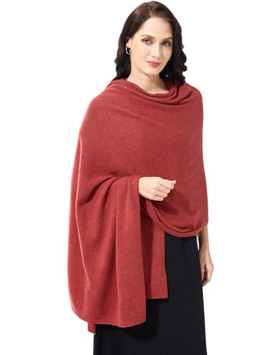 Soft Cashmere Blend Wrap Chic Scarf Stole for Women Wayfarer Travel Extra Large 87"x28" - color: Old Red
