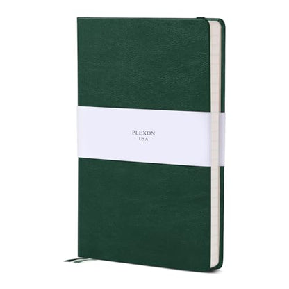 Plexon Lined Journal Notebook, Notebook Journal 160 Pages, Lined Notebook Medium 5.7 inches x 8 inches, 120 GSM Thick Paper, Emerald Green, Hardcover - color: Green, style: Lined