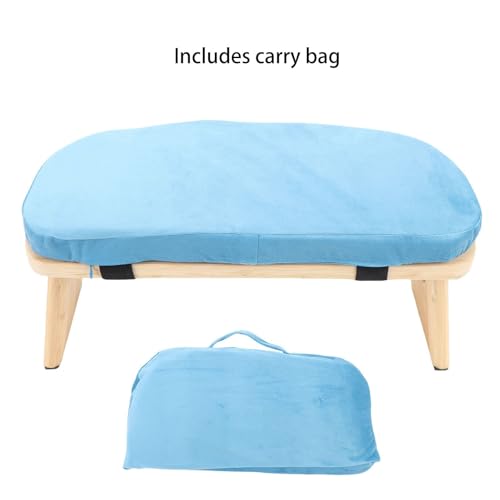 YUYTE Wooden Meditation Bench Ergonomic Meditation Stool, Detachable Kneeling Chair for Yoga with Soft Cushion Carry Bag, Home and Travel (Blue) - color: Blue