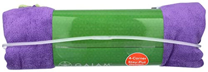 Gaiam Yoga Towel - Mat Sized Active Dry Non Slip Moisture Wicking Sweat Absorbent Microfiber Hot Yoga Towel for Women & Men | Stay-Put Corner Pockets (70" Long x 26" Wide)
