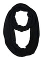 corciova Black Soft Girl Women Infinity Wrap Scarf Stretchy Jersey Knit Sleep Head Circle Scarf Continuous Loop Light Weight - color: 106 Black