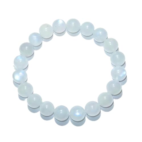 Natural Handmade Healing Chakra Bracelet - color: 10mm-Blue Moonstone-FOR 7-8 INCH WRIST