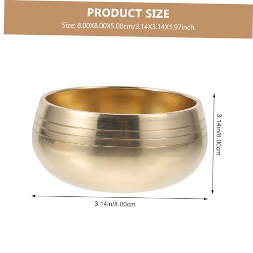 1 Set Music Bowl Sound Relaxation Meditations Bowls Mallet Creative Holder Meditation Bowl Meditation Singing Bowl Golden Clapper - size: 8x8x5cm