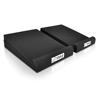 Pyle Sound Dampening Speaker Riser Foam - Audio Acoustic Noise Isolation Platform Pads Recoil Stabilizer For Studio Monitor, Subwoofer, Loud Speakers - Pyle PSI03 - Pack of 2,Black