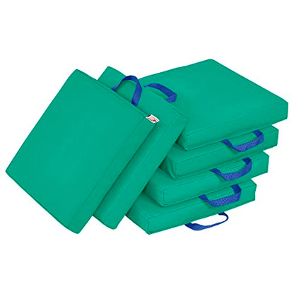 ECR4Kids SoftZone Floor Cushions, Square, Flexible Seating, Emerald, 6-Piece - color: Emerald