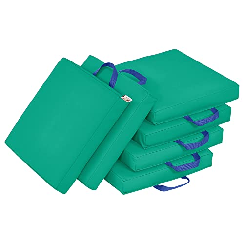 ECR4Kids SoftZone Floor Cushions, Square, Flexible Seating, Emerald, 6-Piece - color: Emerald