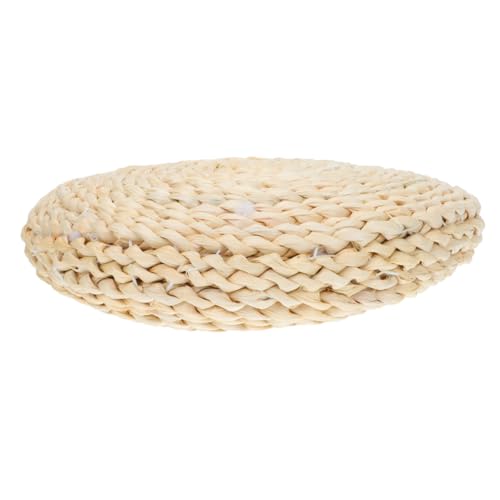 Round Corn Bran Yoga Mat Thickened Meditation Cushion Woven for Meditation Decor