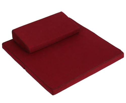 Handcrafted Meditation Mat,Portable Foldable Floor Cushion Outdoor Coconut Fibre Linen Yoga Cushion(Size:70x70cm(28x28inch),Color:Dark red-2) - color: Dark Red-2, size: 70x70cm(28x28inch)