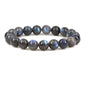 Keleny Fashion Crystal Man Women Stretch Bracelet 10mm Round Beads Rock Jasper 7 Inch Unisex - color: Blue Spectrolite Labradorite