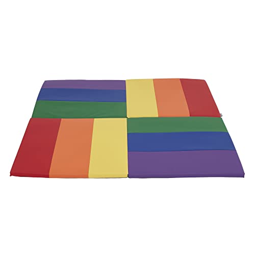 ECR4Kids SoftZone Turning Tiles Folding Activity Play Mat, 48in Square, Baby Essentials, Assorted - color: Assorted