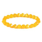 Justinstones 8mm Natural Gemstone Round Beads Triangle Faceted Charm Stretch Bracelet 6.5" - color: Yellow Agate