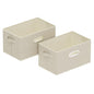 Open Storage Baskets, Collapsible Cube Bins, Fabric Container Organizer with Metal Handles, Boxes for Shelves, Closet, Living Room, 13x9.1x7.9in, Grey and Beige, 2 Pack