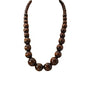 COLORFUL BLING Ethnic Natural Wood Beads Necklace for Men Women Africa Wooden Chain Chunky Strand Necklace Statement Hip Hop Jewelry - color: brown 75cm
