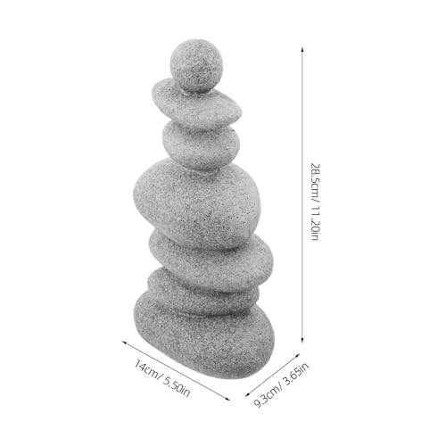 DECHOUS Japanese Zen Stacked Rocks Decor Faux Zen Garden Stone Sculpture for Garden, Meditation, Indoor Outdoor Small Rock Figurines